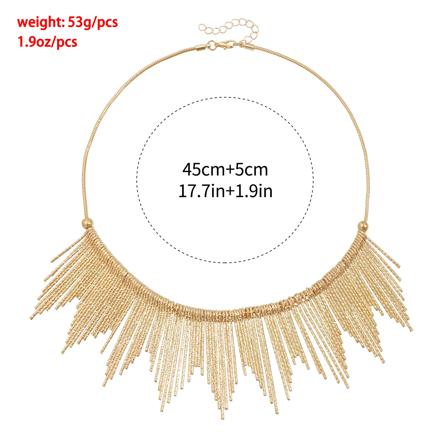 Light luxury metallic texture stick short necklace tassel style sexy shiny neck accessory view 5