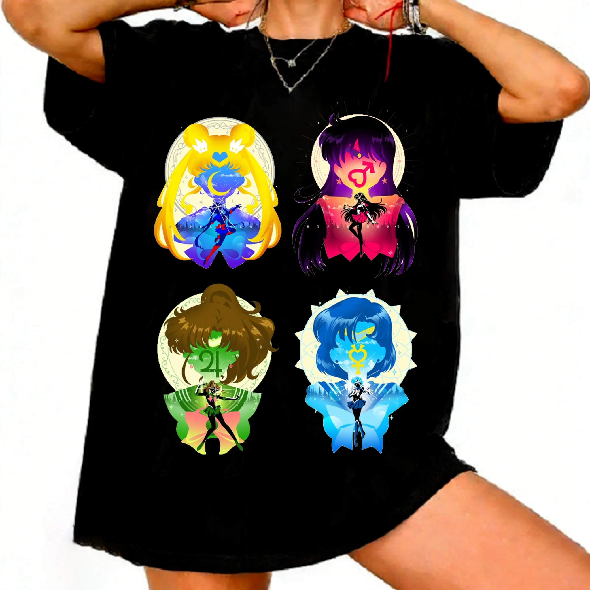 

Sailor Moon Retro 90s Anime Graphic T Shirt Summer Cotton Men Women Tee Streetwear Casual Trend Short Sleeve Couple Hip Hop Top