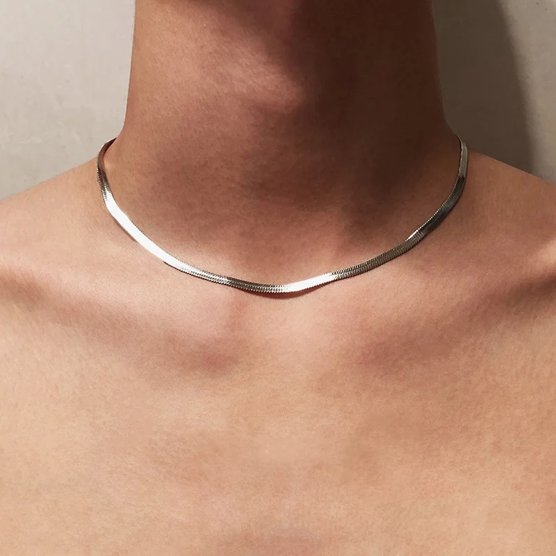 Męskie naszyjniki Homme łańcuszek z ostrzem dla mężczyzn Punk Choker ze stali nierdzewnej łańcuszki na szyję akcesoria minimalistyczna biżuteria hurtowa — zdjęcie 3