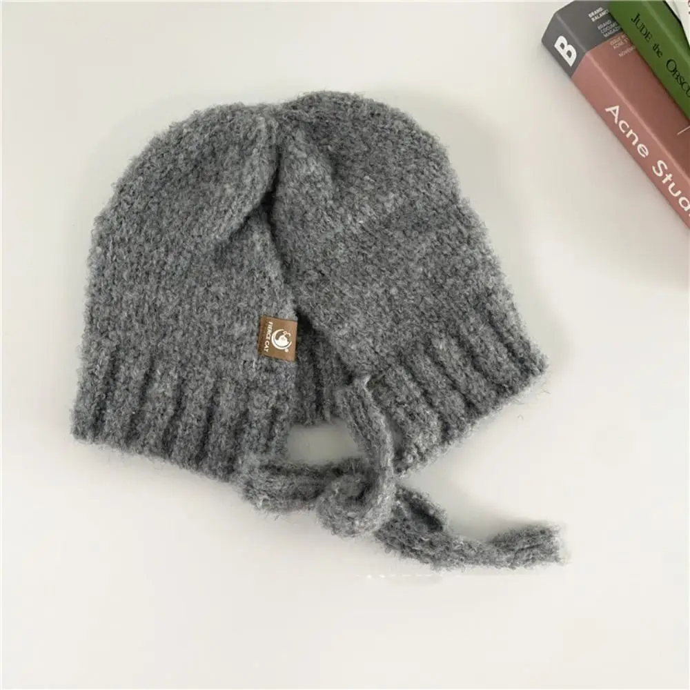Creative Y2K Bear Ears Beanie Hats Cartoon Warm Children Hat Ear Protection Pullover Hat Knit Cap Girls