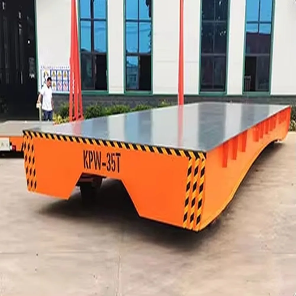 Customizable Electric Remote Control Rail-Mounted Flatbed Car Heavy Duty Industrial Transfer Cart for Factory Workshop