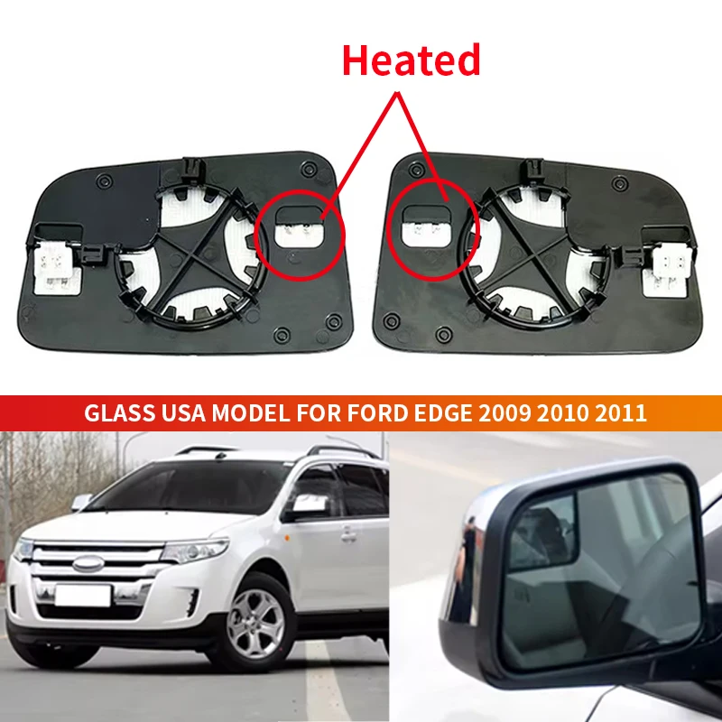 

Auto Replacement Left Right Heated Rear Mirror Glass USA Model for Ford Edge 2009 2010 2011