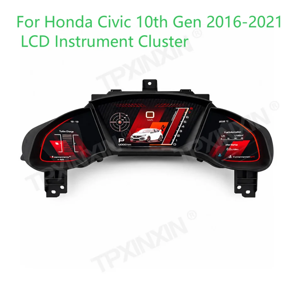For Honda Civic 10th Gen 2016-2021 LCD Instrument Cluster Digital Dashboard Speedometer Keep Original Instrument Vehicle Data