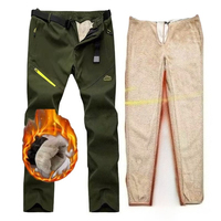 Winter Thick Warm Outdoor Pants Men Tactical Waterproof Long Trousers Trekking Camping Pants Removable Fur Lined Velvet Inside