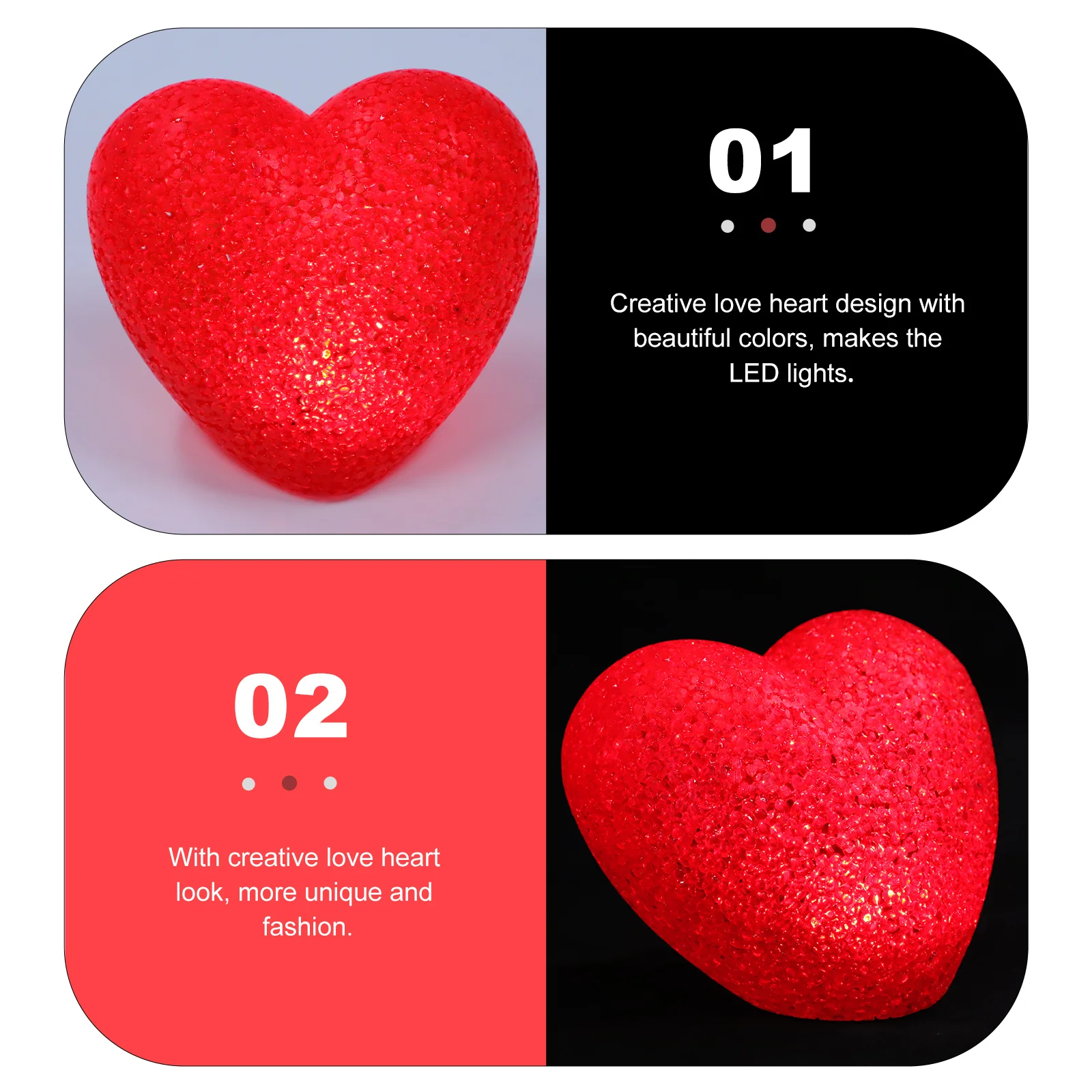 

Creative Heart-Shaped Led Night Light Decorative Bedroom Lamp For Valentine'S Day Home Garden Decoration Portable Desktop Love