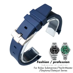 19mm 20mm Curved End Rubber Watch Strap for Rolex 21mm 22mm for Daytona GMT Submariner OYSTERFLEX Silicone Waterproof Watchband