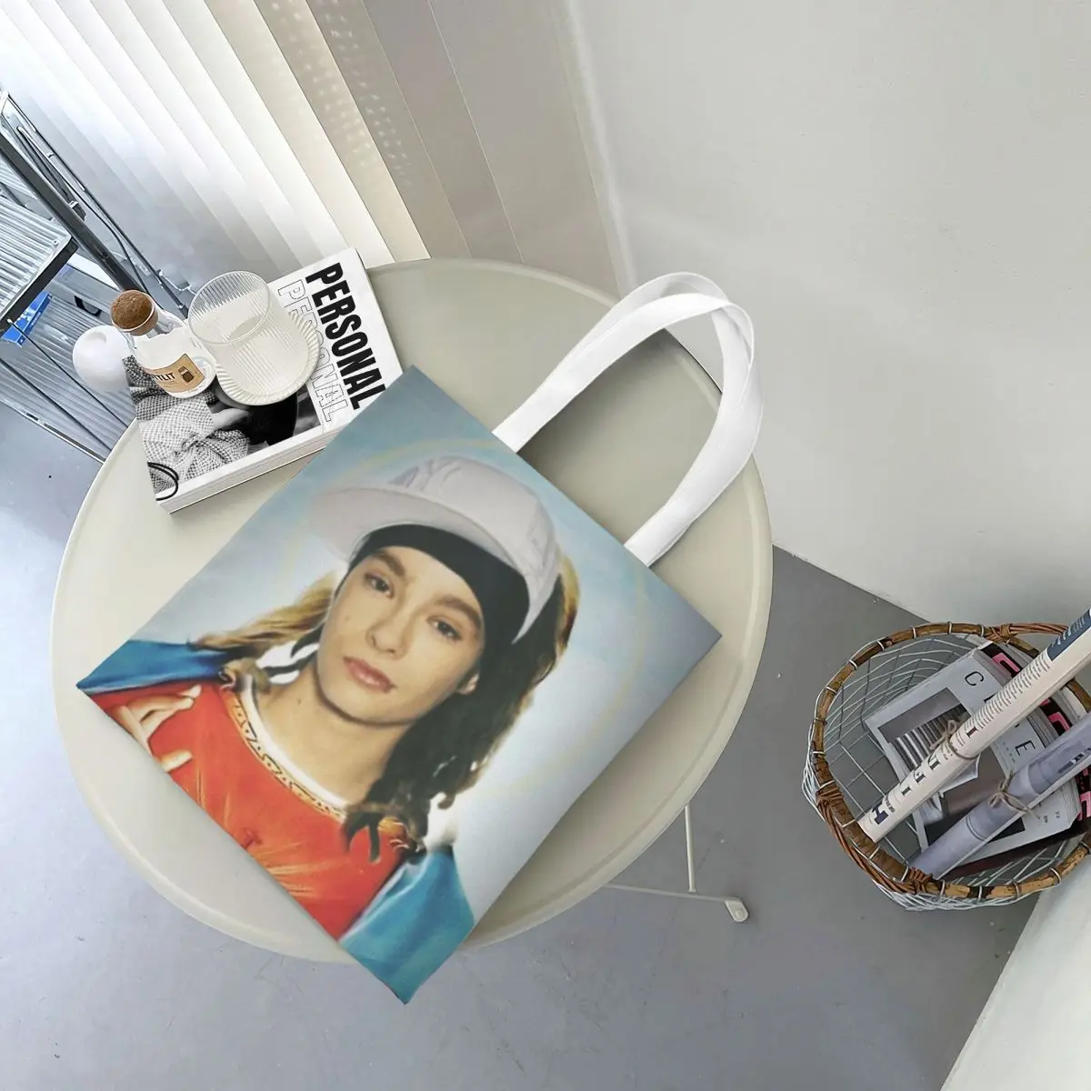 Tokio Hotel Tom Kaulitz Music Band Shopping Bags Canvas The Tote Bag Folding for Women Shoulder Tote Travel Handbag