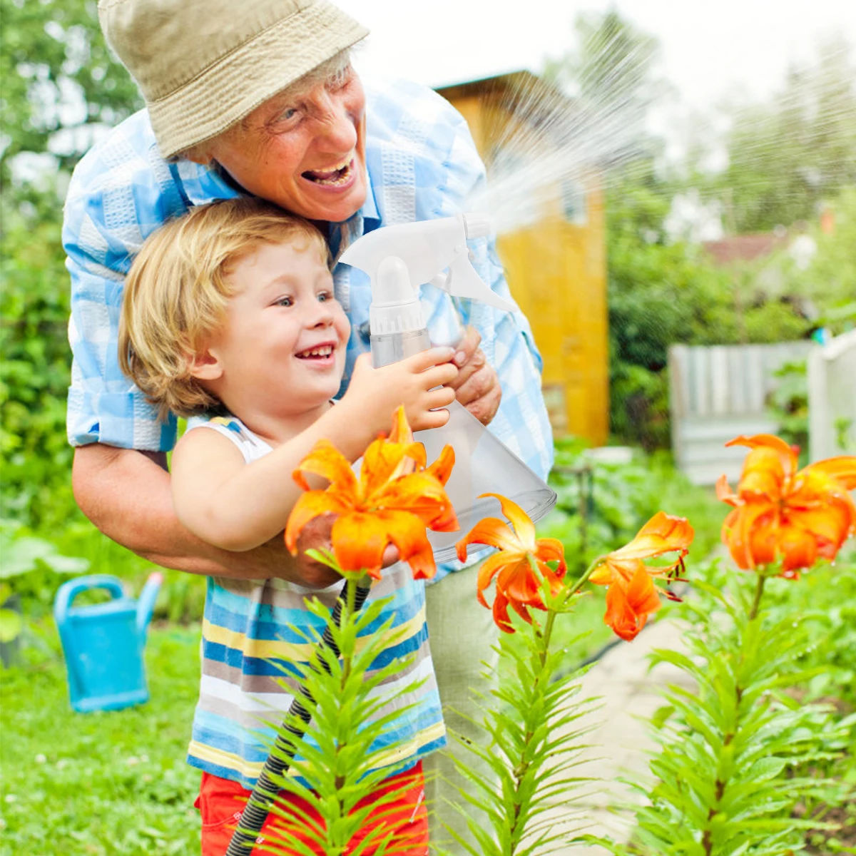 

2Pcs Spray Bottle Watering Can Plastic Durable Leakproof Hand Pressure Sprayer 370ml for Plants Flowers Hairdressing Garden Use