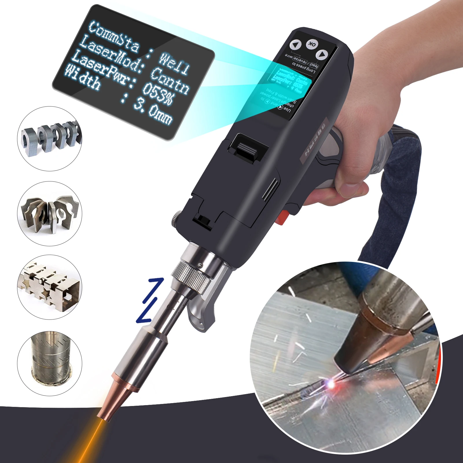 Handheld 1500W Laser Welder 4 IN 1 Fiber Laser Welding Machine 1.5KW RECI for Metal Welding Cleaning Cutting
