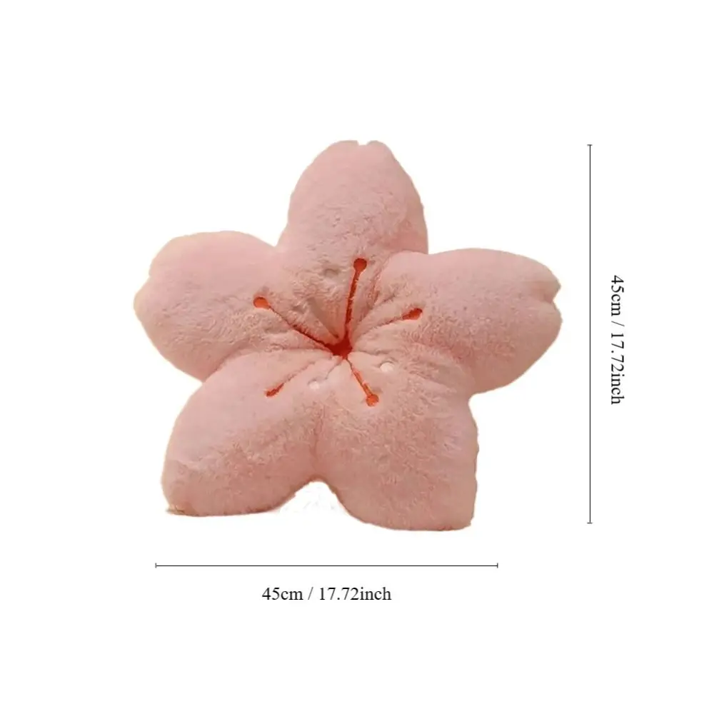 Cute 45cm Plush Pillow Pink Cherry Blossom Room Decor Pillow Soft Tatami Cushion Bedroom