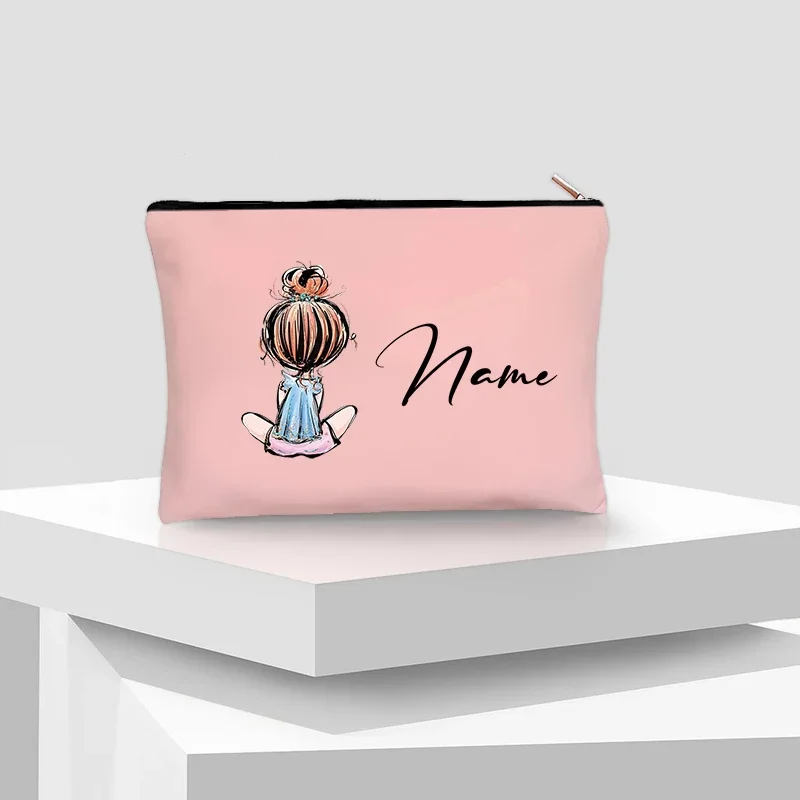 Custom Baby Girl Brithday Gift Kawaii Cosmetic Makeup Bag Lipctick Air Cushion Pouch Organiezr Personalization Pencil Box Dancer