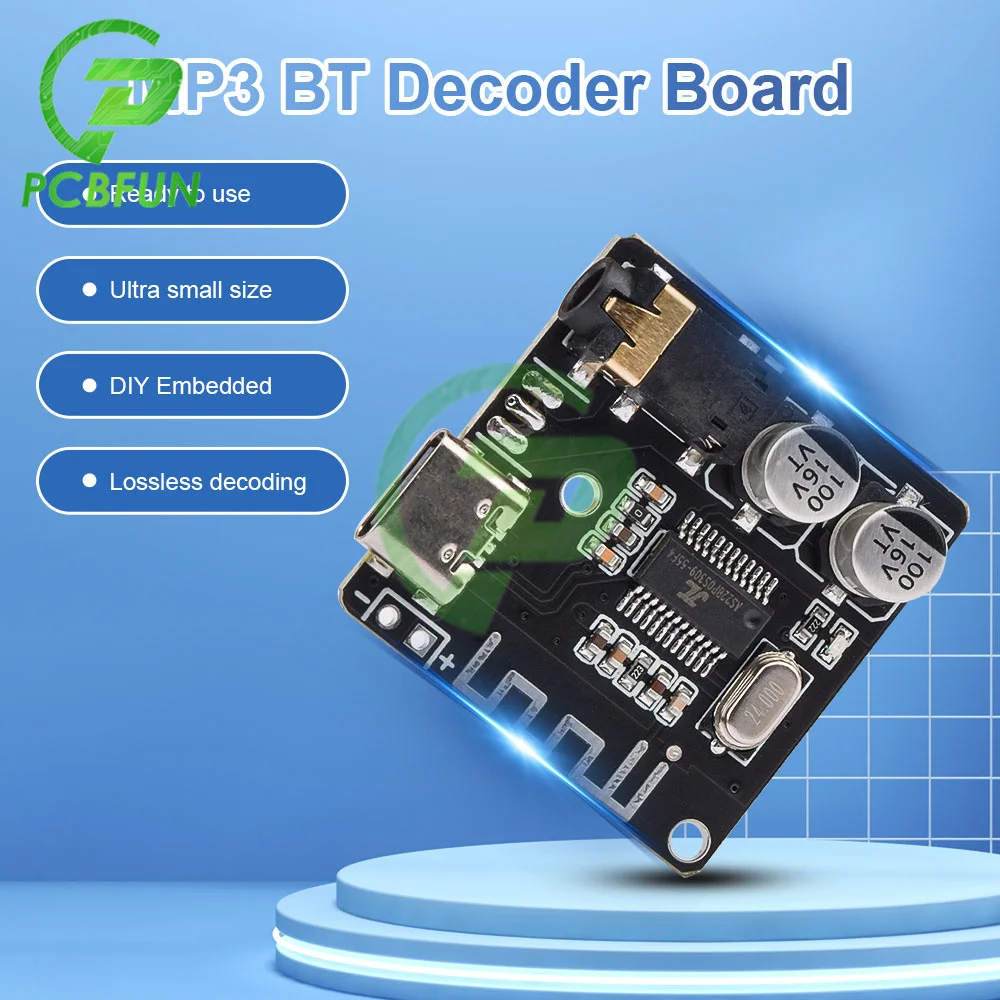 1-10pcs Mini Bluetooth Stereo Audio Receiver Board Module VHM-314 Bluetooth 5.0 MP3 Lossless Decoder Board Type-C 3.7-5V