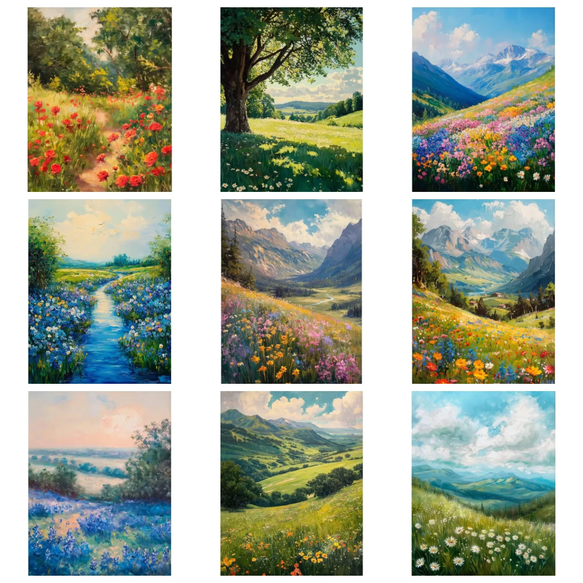 

500/1000/1200/2000PCS Jigsaw Puzzles Wildflower Field Landscape Family Activity Games for Gameroom Bedroom Home Decor Gift