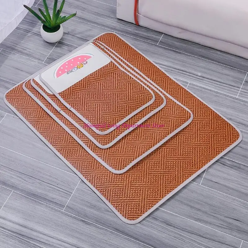 

Cooling Pet Bed Mat For Dog Cats Breathable Woven Rattan Heat Reduction Pad