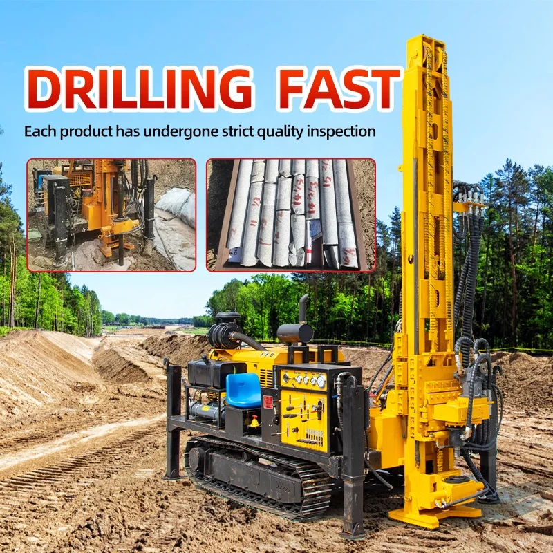 Crawler Driven Hydraulic Full Hydraulic Small Portable Mini Diamond Drill Rig Concrete Rock Core Drilling Rig