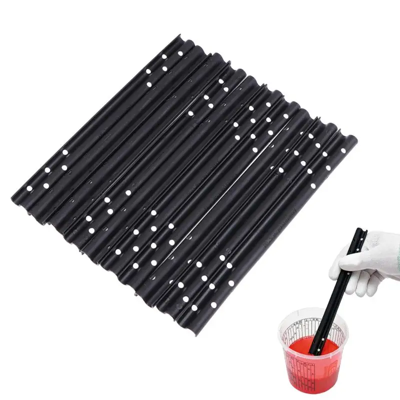 10pcs Plastic Paint Mixing Sticks For Color Plaster Handheld Stirring Rods For Auto Body DIY Construction
