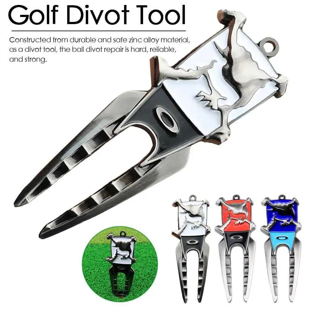 Portable Groove Clean Zinc Alloy Pitch Repairer Tool Golf Fork Prongs Golf Divot Lawn Maintenance