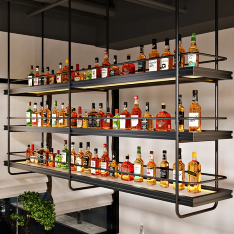 Industrial Bar Bar Vinegar Farmhouse Cabinet Wine Cottage Shelf Wall Mounted Minimalist Furniture Club Drink Showcase Rack Mini