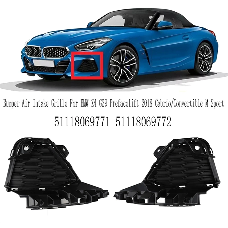 Front Bumper Lower Grill Bumper Air Intake Grille For BMW Z4 G29 Prefacelift 2018 Cabrio/Convertible M Sport 51118069771