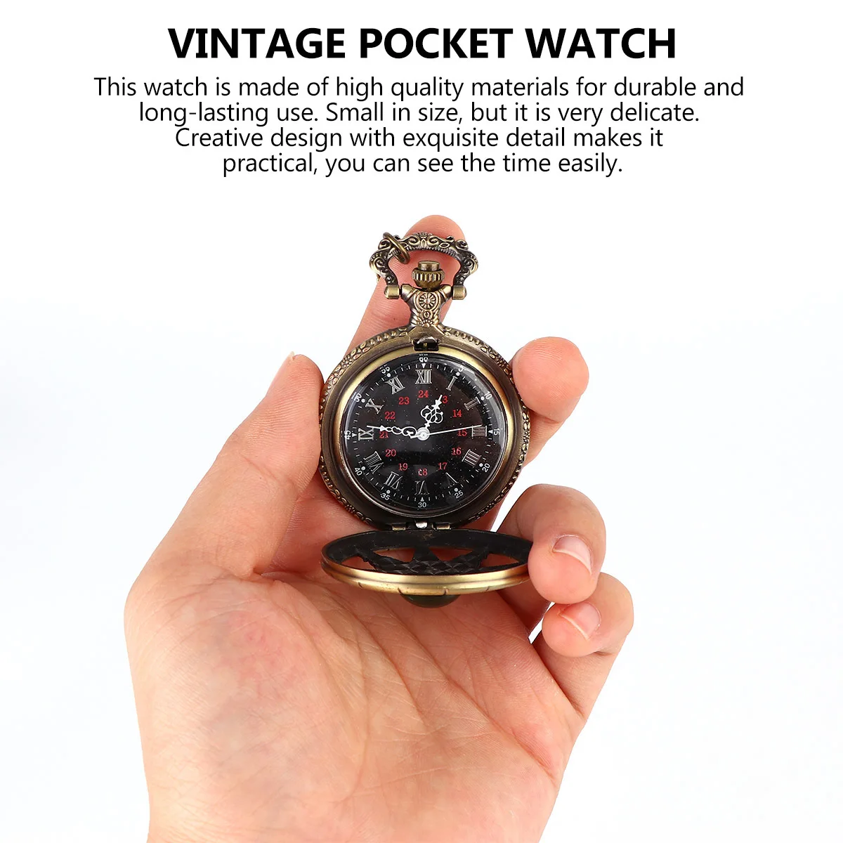 

1Pcs Pocket Watch Quartz Hollow Chain Necklace Mechanical Pendant Fashion Jewelry Gift Pocket Watch