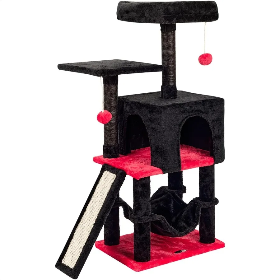 Gotycki drapak dla kota z łóżkiem w kształcie trumny dla kotów domowych, wieża dla kota z drapakiem, nowoczesny domek do zabawy dla dużych kotów, kondo