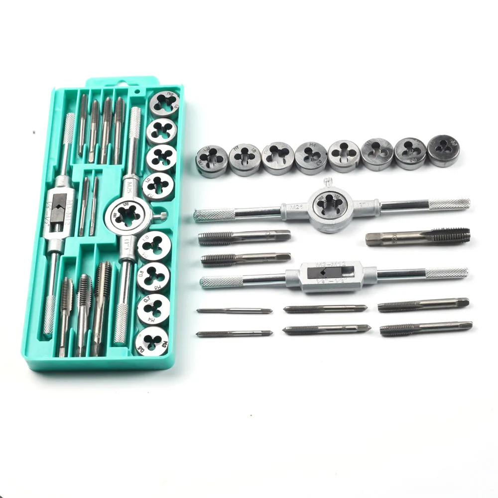 8/12/20In 1 Tap And Die Set M3-M12 Male Thread Screw Threading Tool Kit Alloy Steel Female Mechanical Professional Tools Machine