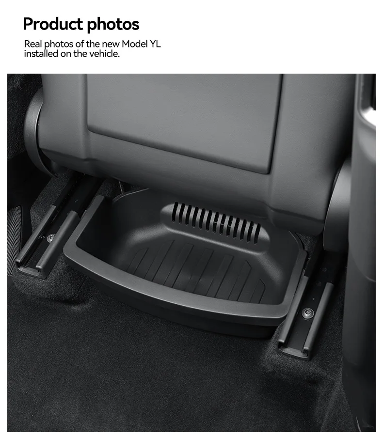 YZ Under Seat Storage Box For Tesla Model YL 6-Seat 2026 Drawer Front Rear Seat Lower Organizer Tray Car Interior Accessories