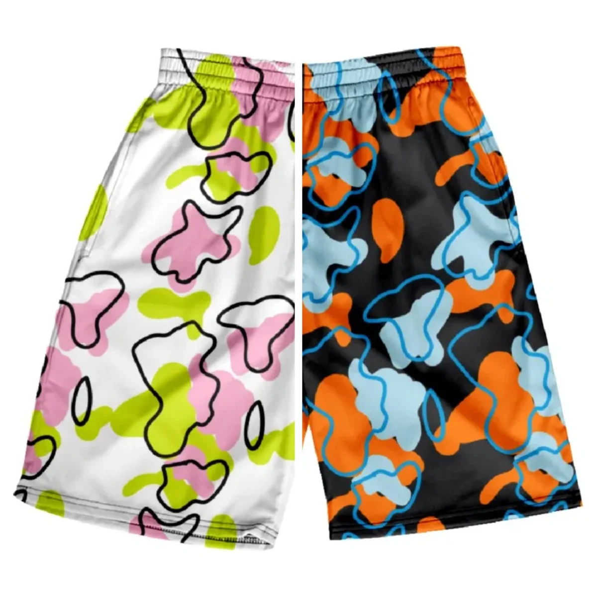 

Летние шорты с граффити, пляжные мужские плавки с завязками на талии, быстросохнущие пляжные шорты для плавания с героями мультфильмов, купальники, короткие штаны в стиле хип-хоп