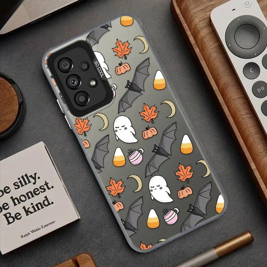 الكرتون مابل ليف اليقطين نمط الحال بالنسبة لسامسونج غالاكسي A52 A35 A71 A54 A73 A53 A51 A56 A72 A55 A26 A36 غطاء ناعم #1