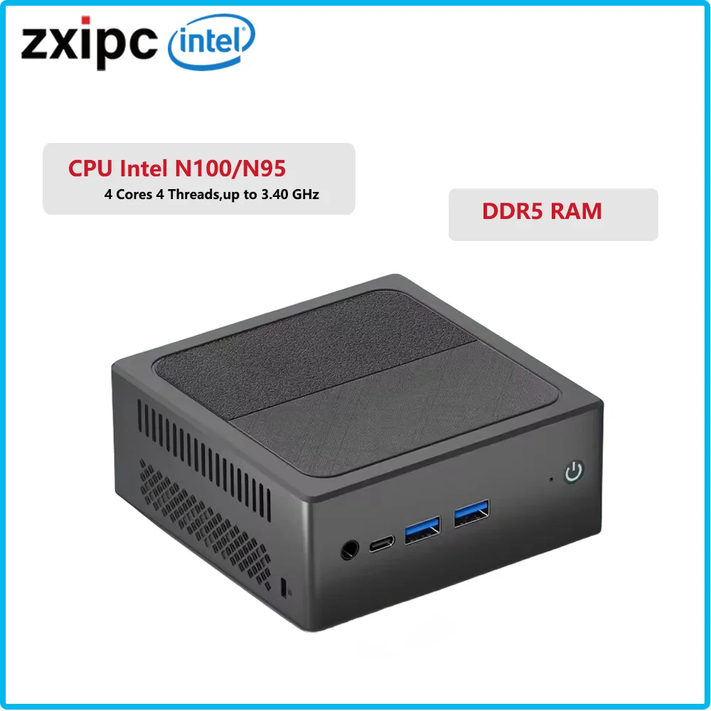 Mini komputer stancjonarny okna 11 komputer Intel N100 N95 komputer do gier biurowy NUC kieszeń DDR5 8GB 256GB SSD NVMe WIFI Bluetooth