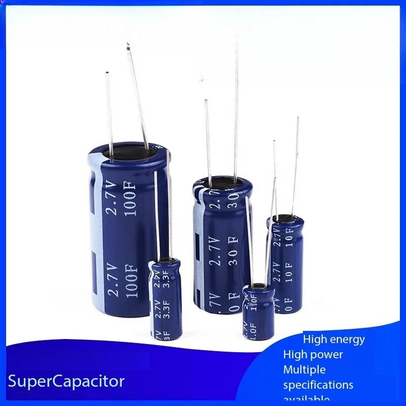 5PCS Farad Capacitor 2.7V 1F 3.3F 10F 30F 100F Type R Double Layer Supercapacitor