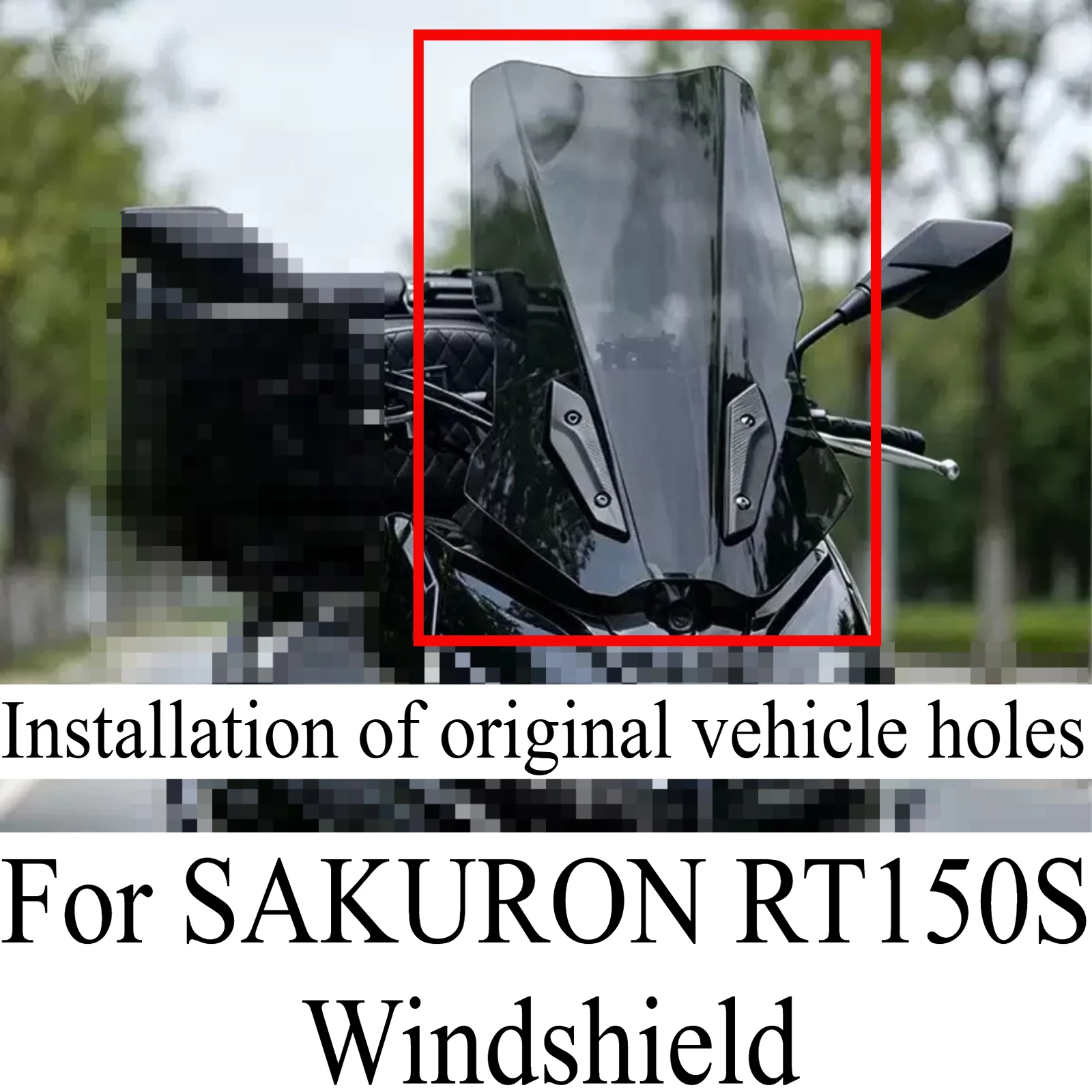 For SAKURON RT150S Motorcycle Modified Windshield Wind Deflector Heightened Windshield Front Glass Modification Accessories