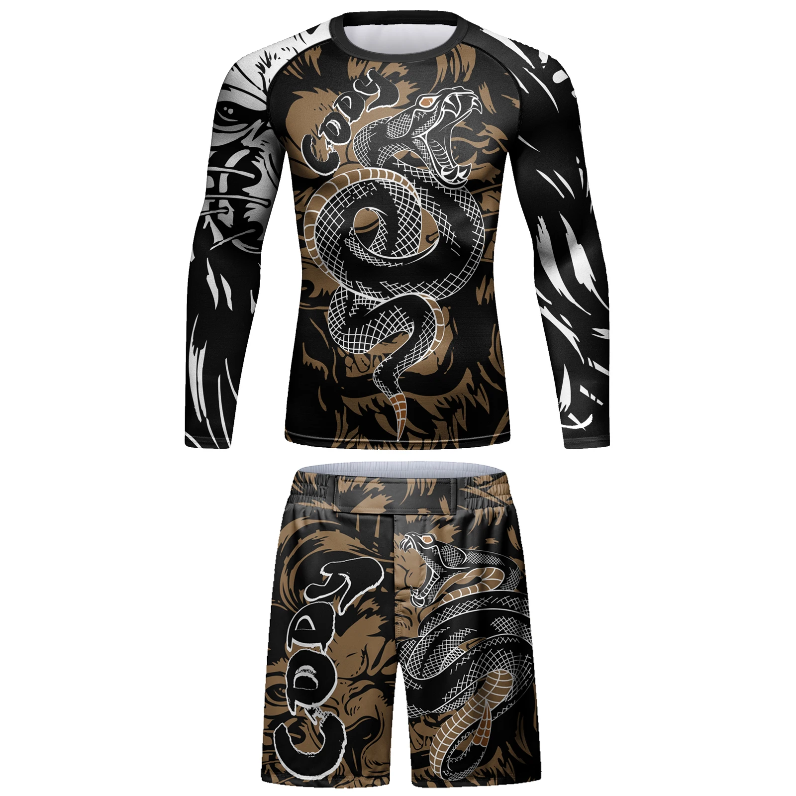 Cody Lundin 남성용 Mma 킥복싱 클럽 래쉬가드 운동복, 피트니스 운동 체육관, 근육 빌딩 타이트 파이팅 운동복 키트