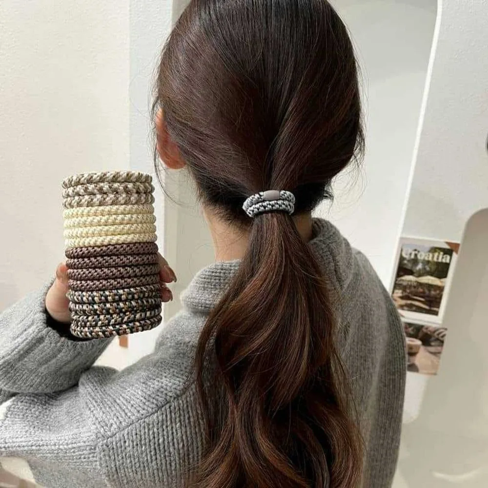 8pcs/Set Hair Tie Basic Hair Rope Set Ponytail Holder Korean Style Rubber Band Hair Accessories Cute Hair Ring
