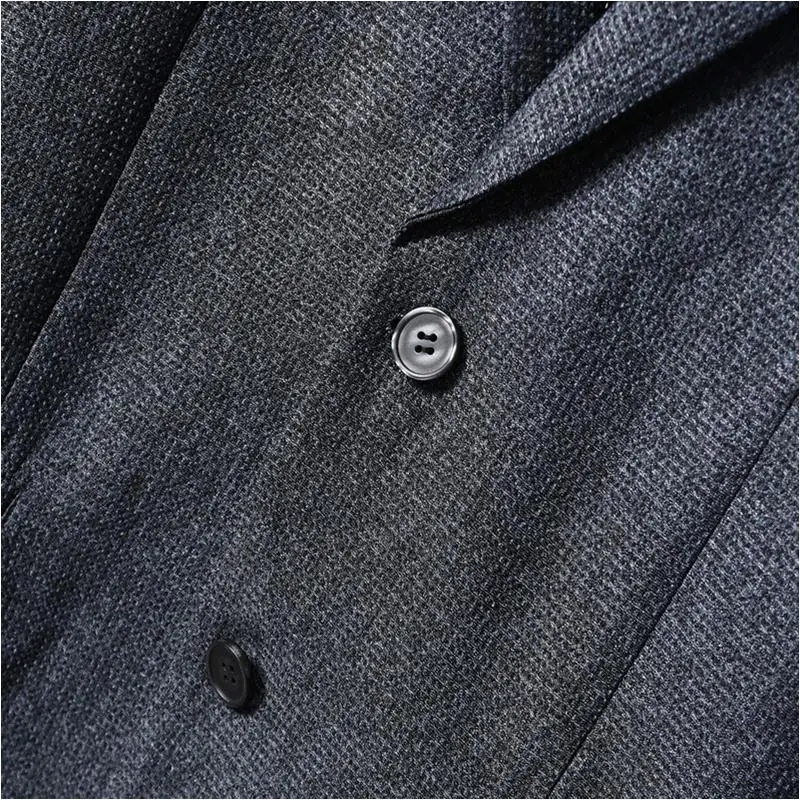 

Lightweight Breathable Comfortable Spring Summer New Sle Men's Busin Casual Blue ey Flat Collar Suit Jaet