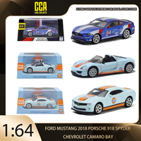 CCA 1:64 Ford Mustang 2018 Porsche 918 SPYDER Chevrolet Camaro Bay Alloy Premium Diecast Vehicle Model Toys, Ship Now