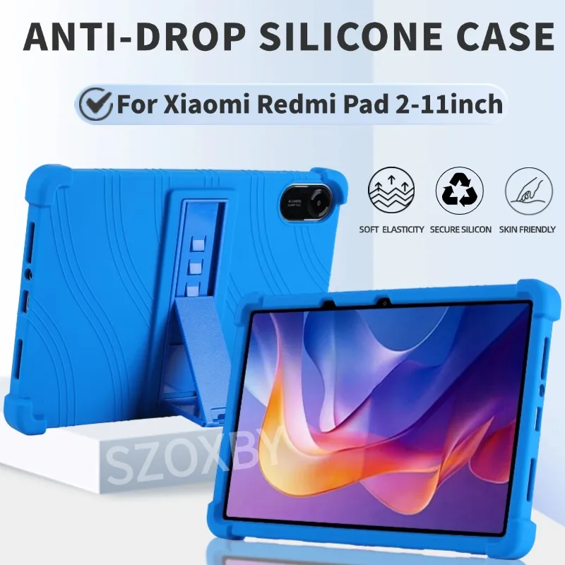 For Xiaomi Redmi Pad 2 11inch Shockproof Cover Xiaomi Redmi Pad 2 2025  Soft Silicon Stand Protective Shell