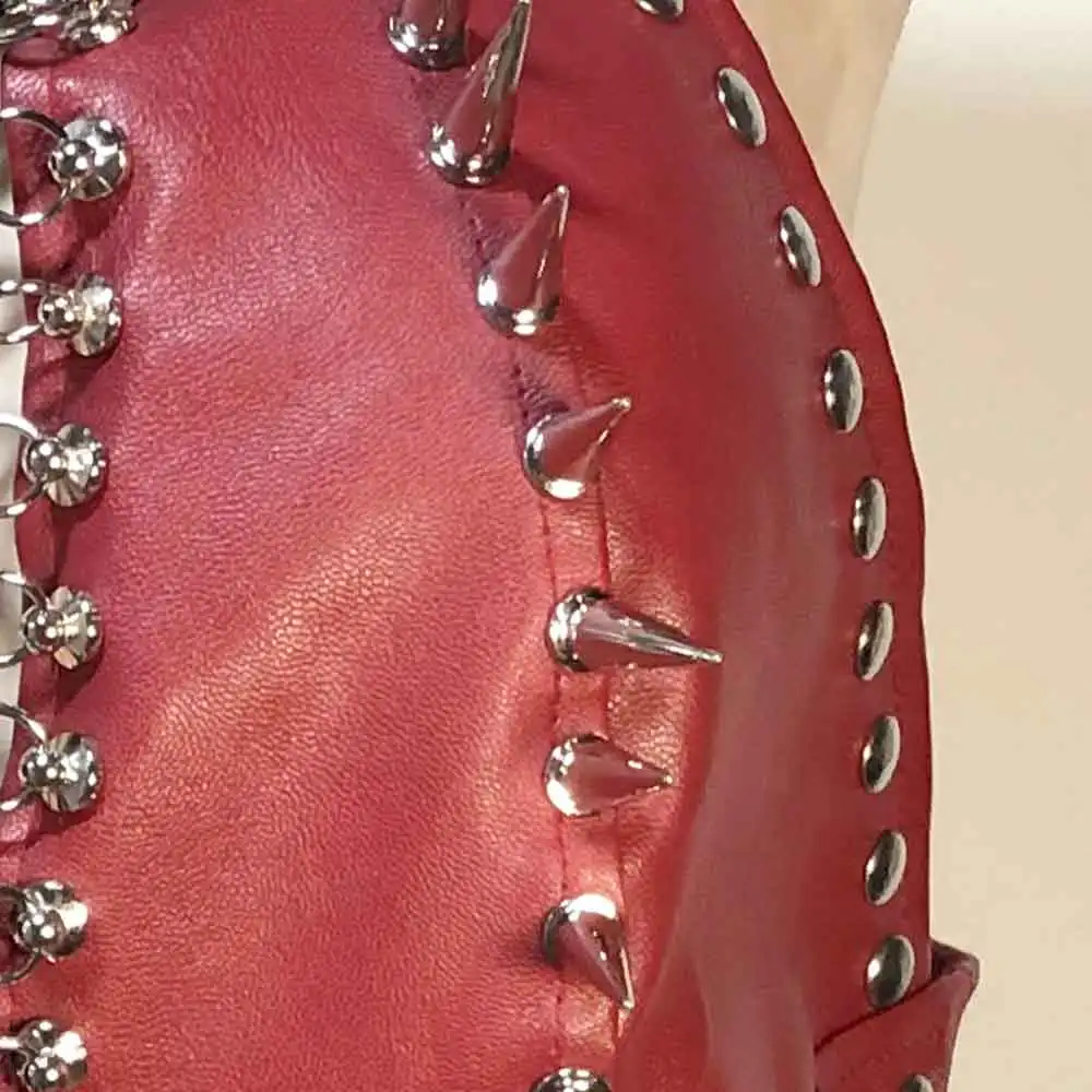 Goth Tops Grunge Emo Clothing PU leather Black Rave Outfits Kawaii Y2K Punk Rock Clothes Gothic Tank Boho Festival Bra Spiked