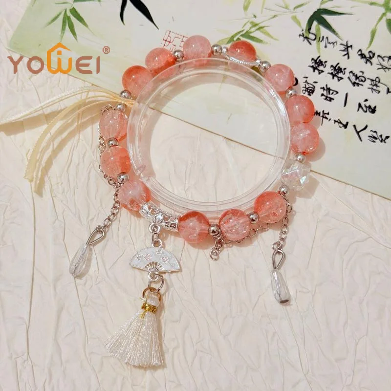 Latest Beaded Bracelet With Silver Pendant Lucky Blessing Card For Graduation Daily Wear Friendship Gifts