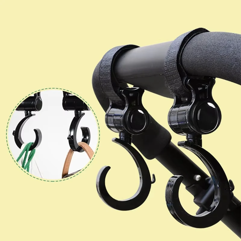 2PCS Pram Hook Baby Stroller Accessories Shopping Prop 360 Degree Rotating Hooks Stroller Hooks For Hanging Out