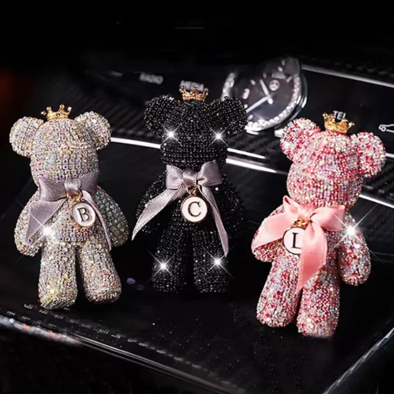 

Crystal Diamond Cute Bear Car Air Outlet Aromatherapy Lasting Light Fragrance Bling Rhinestone Car Interior Accessories