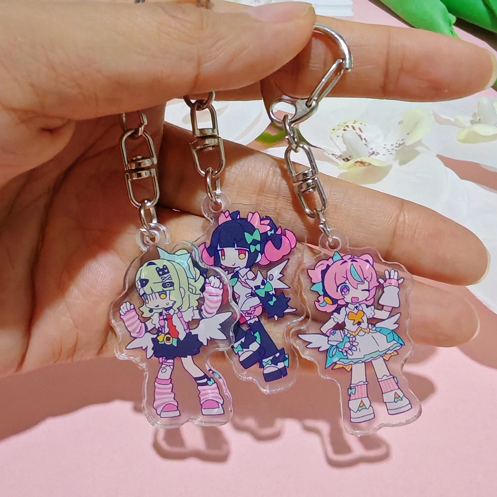 Game Zenless Zone Zero Angels of Delusion Sunna Aria Nangong Uha Cosplay Keychain Acrylic Keyring Key Chain Bag Prop Christmas