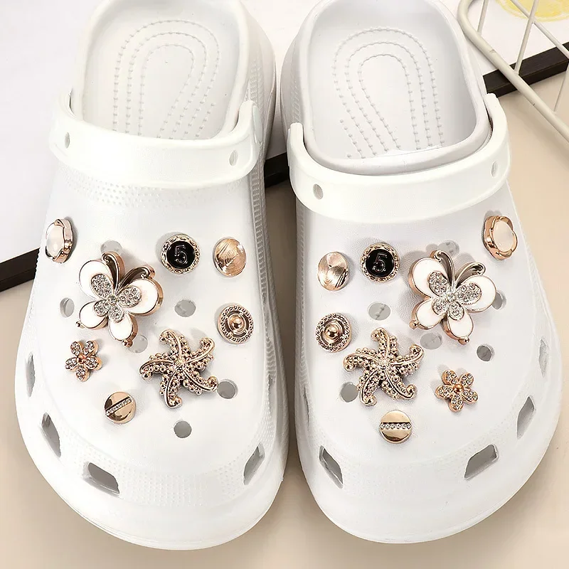 

Shoe Charm DIY Rhinestones Butterfly Metal Gems Shoe Decoration Buckle Charms Hole Shoes Accessories