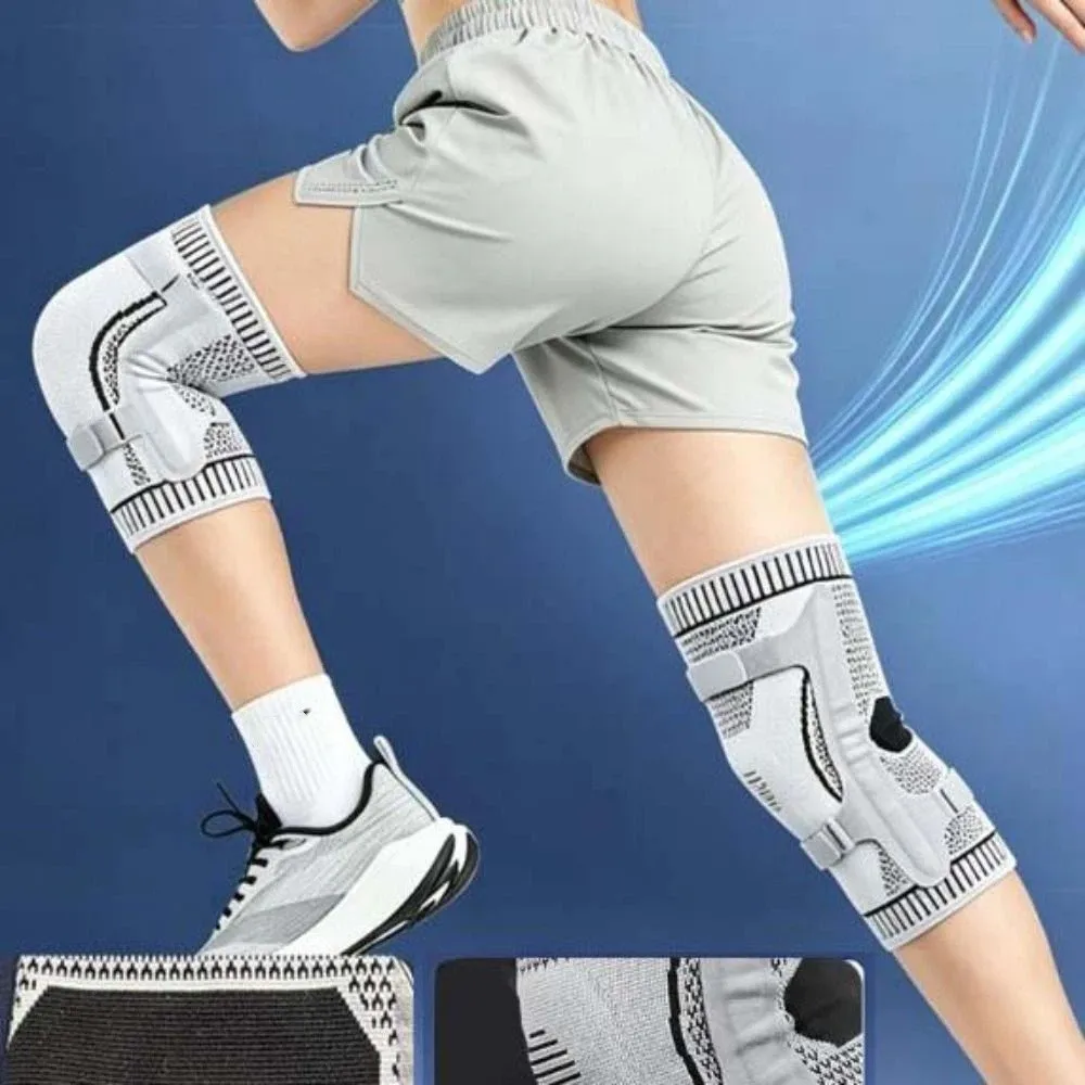 Sports Gear Elastic Sports Knee Pads Breathable Safety Nylon Knee Brace Ajustable Strap Silicone Patella Strap Fitness