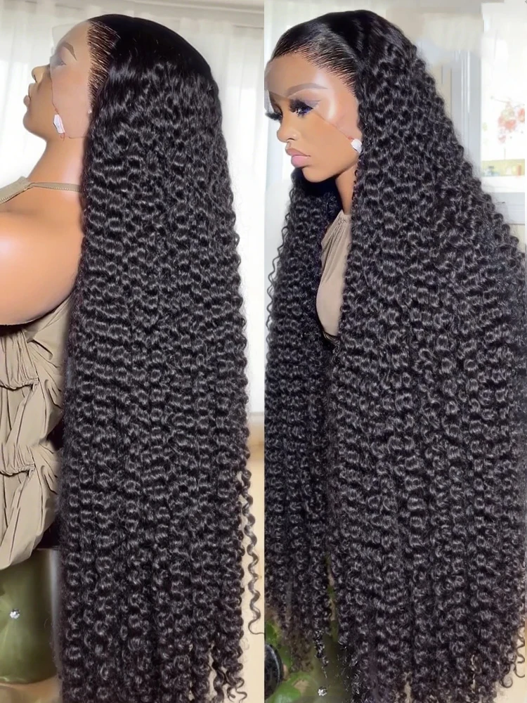 

Бесклеевой парик из натуральных волос с глубокими волнами 40 дюймов 13X6 Hd вьющиеся кружевные человеческие волосы 100 фронтальных париков 7X5 Натуральный черный вьющийся парик