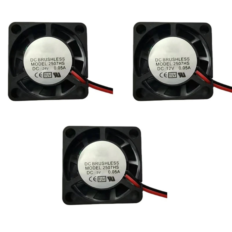 Durable Mini 25mm Fan DC5V/12V/24V Hydraulic Bearing Brushless 2507 Heat sink Cooler Heatsink Cooling Fan Radiator