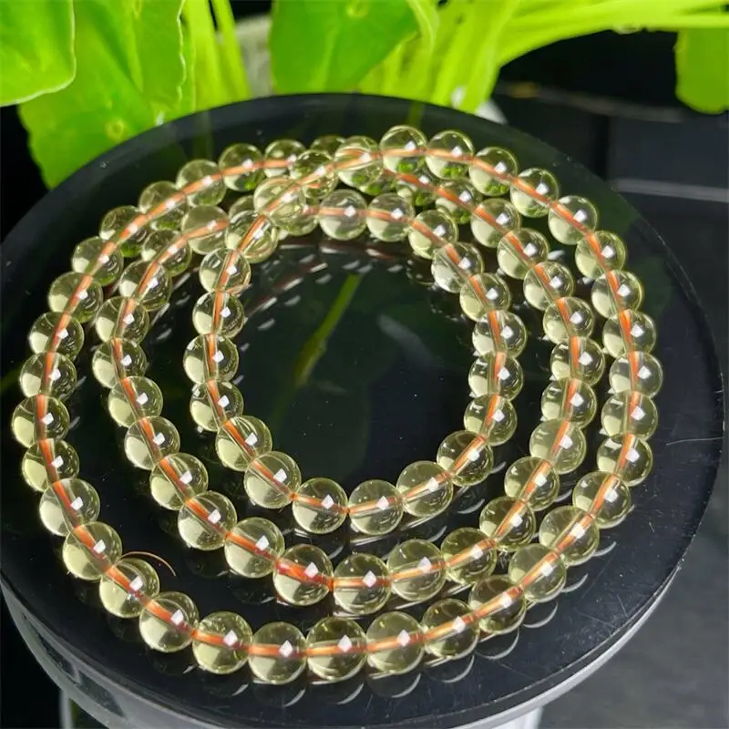 

Natural Brazilian Citrine Triple Circle Bracelet Gemstone Fashion Crystal Healing For Women Jewelry Wrist Gift 1PCS 5/6MM