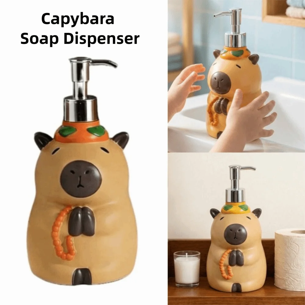 

Cute Capybara Dispenser Bottle Animal Design Press Bottle Cartoon Hand Sanitizer Bottle Decorative Collectible