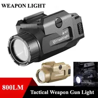 800 Lumens Tactical LED Flashlight Metal Strobe Weapon Light Fit 20mm GLOCK 17 Airsoft Rifle TLR7 Scout Hunting Light
