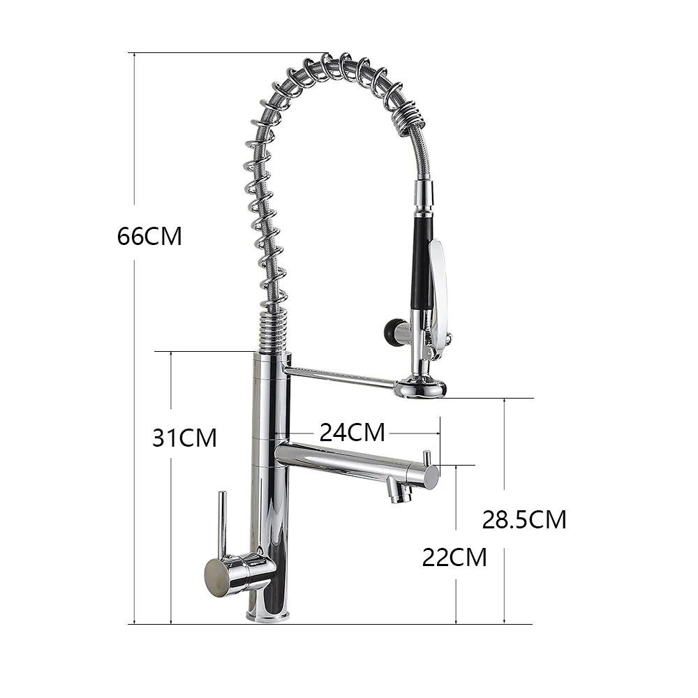 Black Kitchen Faucet Chrome Brass Tall kitchen faucet mixer Sink Faucet Pull Down Spray Single Handle Swivel Spout Mixer Taps